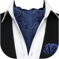 REVXSC Ascot Ties for Men Paisley Cravat Tie and