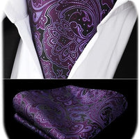 REVXSC Ascot Ties for Men Paisley Cravat Tie and