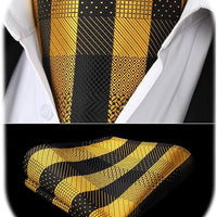 REVXSC Ascot Ties for Men Paisley Cravat Tie and