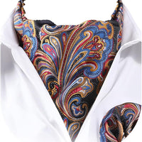 REVXSC Ascot Ties for Men Paisley Cravat Tie and
