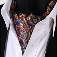REVXSC Ascot Ties for Men Paisley Cravat Tie and