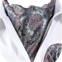 REVXSC Ascot Ties for Men Paisley Cravat Tie and