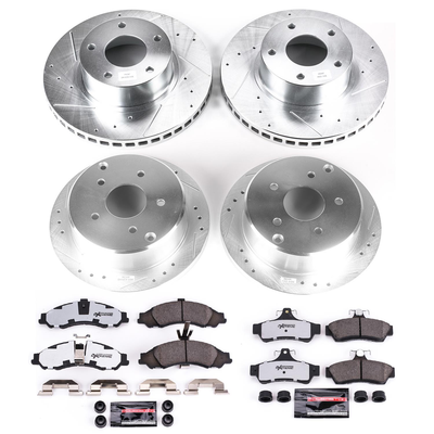 POWER STOP HEAVY DUTY (LONG LIFE, TRUCK & TOW) ROTOR & BRAKE PAD KIT TO SUIT MERCURY Mountaineer all (1997-2001)