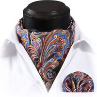 REVXSC Ascot Ties for Men Paisley Cravat Tie and
