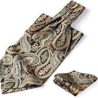 REVXSC Ascot Ties for Men Paisley Cravat Tie and