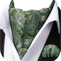 REVXSC Ascot Ties for Men Paisley Cravat Tie and