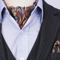 REVXSC Ascot Ties for Men Paisley Cravat Tie and